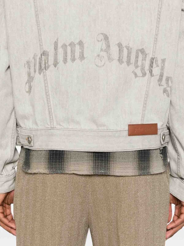 `Curved Logo` Denim Jacket shop online: Palm Angels