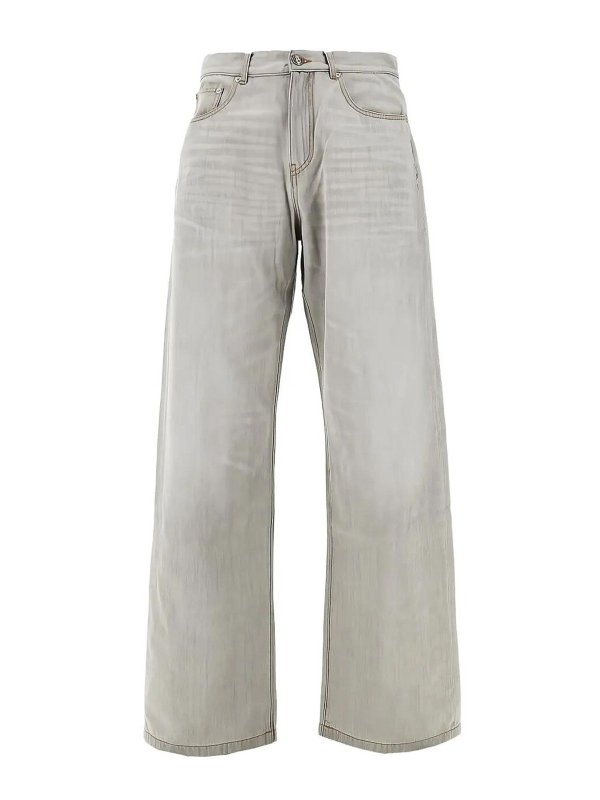 Palm Angels: bootcut jeans - `Curved Logo` Loose Jeans