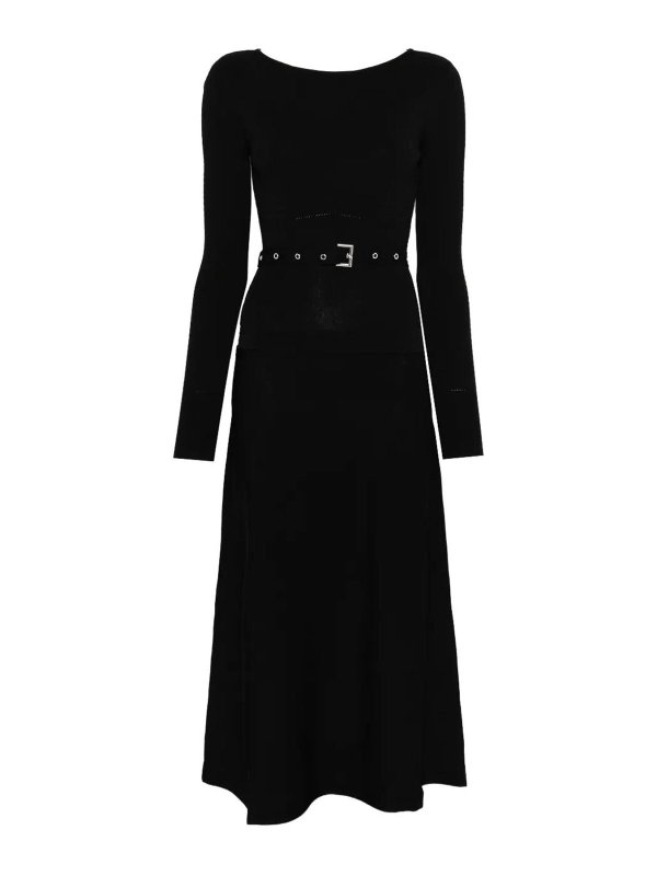 PATRIZIA PEPE: Knielange Kleider - Knielanges Kleid - Schwarz