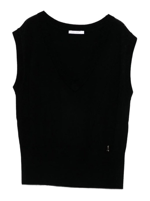 PATRIZIA PEPE: Suéteres con cuello pico - Suéter Cuello Redondo - Negro