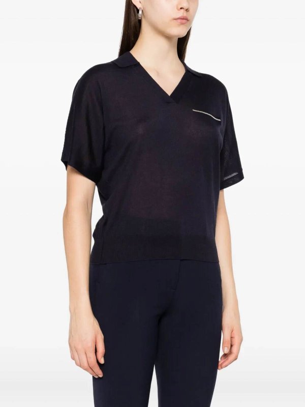 Pull Col Rond - Bleu shop online: PESERICO