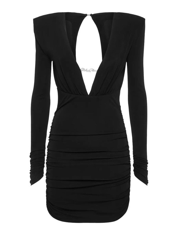 PHILIPP PLEIN: short dresses - Long-Sleeved Mini Dress