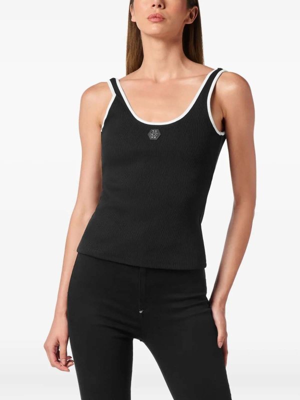 The Best Shops PHILIPP PLEIN: Tops & Tank tops - Cotton Rib Tank Top `Hexagon`