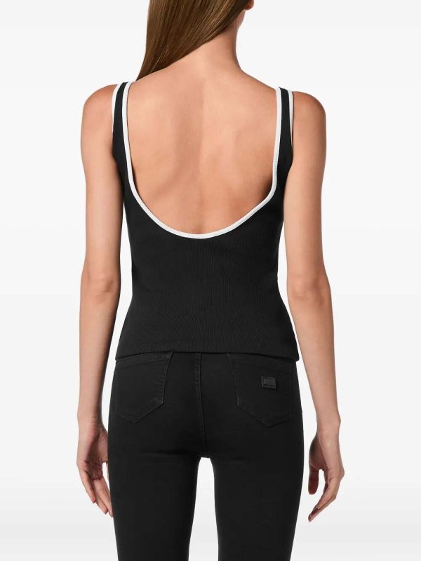Cotton Rib Tank Top `Hexagon` shop online: PHILIPP PLEIN