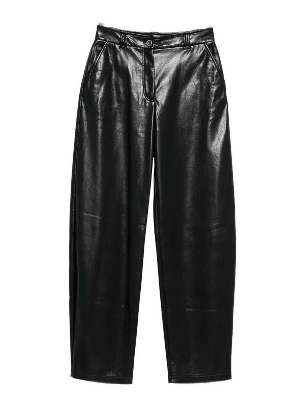 Pinko: Pantalons en cuir - Pantalons En Cuir - Noir