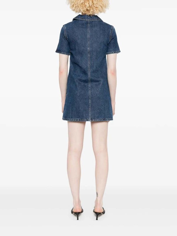 The Best Shops Self Portrait: short dresses - Denim Crystal Bow Mini Dress