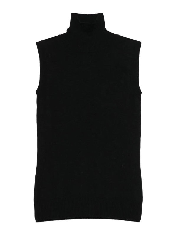 SPORTMAX: Cuellos altos y polos - Suéter Con Cuello Alto - Negro