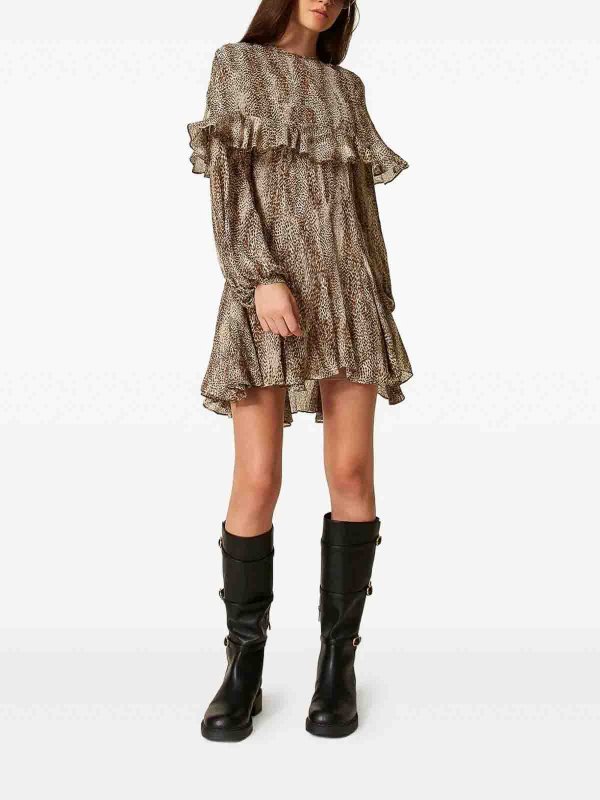 TWINSET: ニーレングスドレス online - 膝丈ドレス - ブラウン