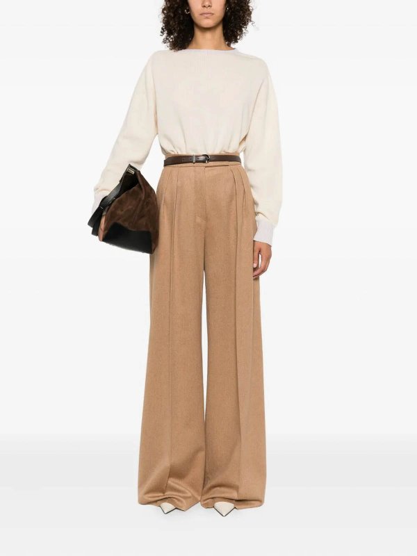 TWINSET: Strickpullover mit Rundhalsausschnitt online - Rundhalspullover - Gold