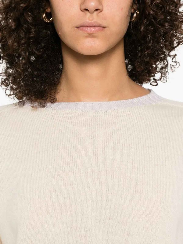 The Best Shops TWINSET: Strickpullover mit Rundhalsausschnitt - Rundhalspullover - Gold