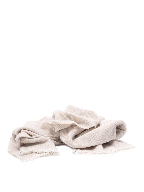 BRUNELLO CUCINELLI: scarves - Cashmere Chevron Scarf