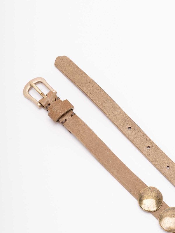 GOLDEN GOOSE: belts online - `Trinidad` Thin Belt With Studs