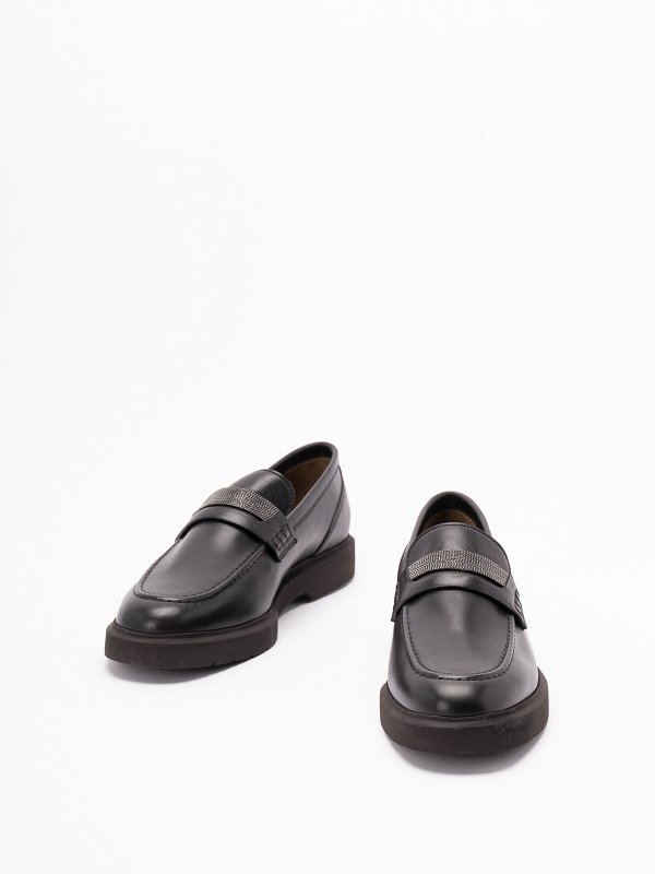 BRUNELLO CUCINELLI: Mocassins & Chaussures bateau online - Mocassins - Noir