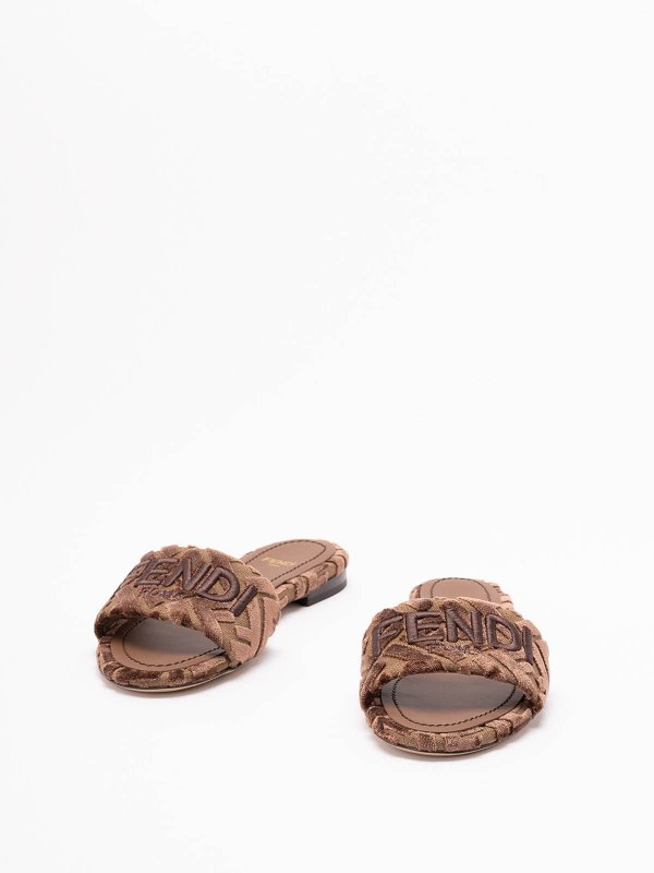 FENDI: flip flops online - `Ff` Slides