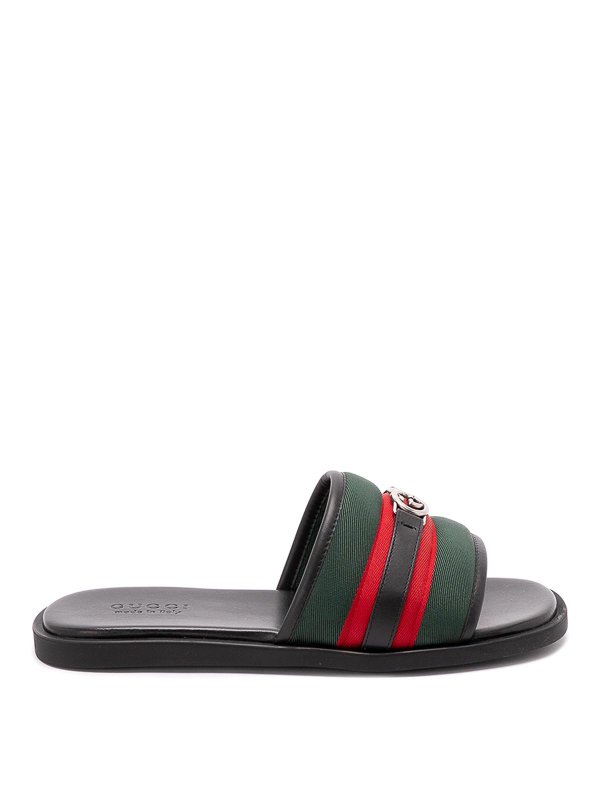 GUCCI: sandals - Slides With `Web`