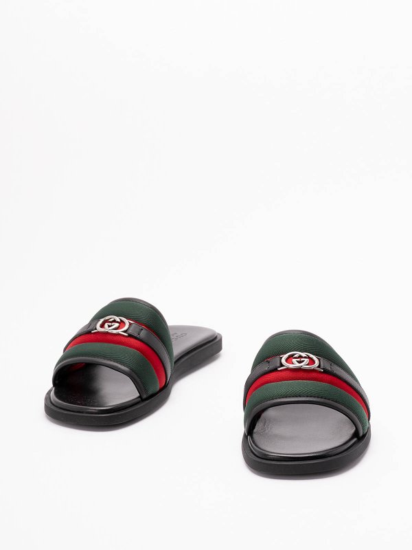 GUCCI: sandals online - Slides With `Web`