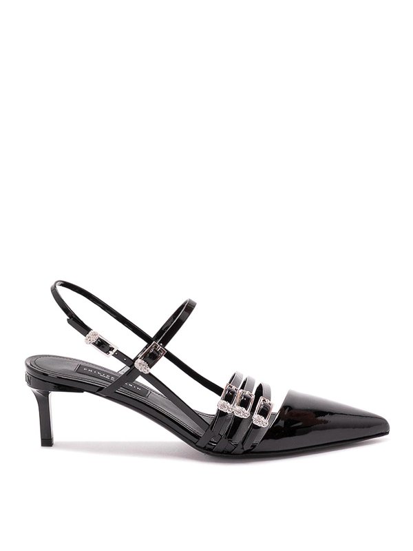 PHILIPP PLEIN: court shoes - Multi-Strap Mid-Heel Slingbacks