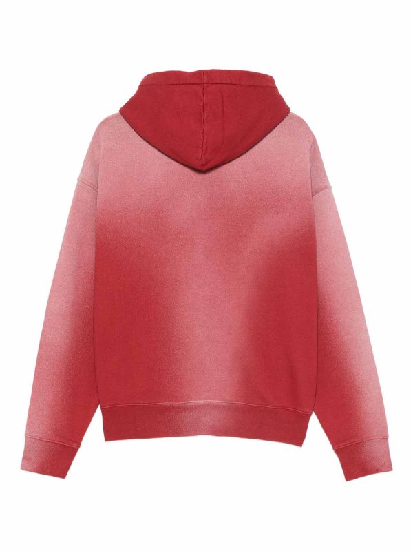 The Best Shops AMISH: Sweatshirts & Sweaters - Hood Sweatshirt In Red Ombre Effect Cotton