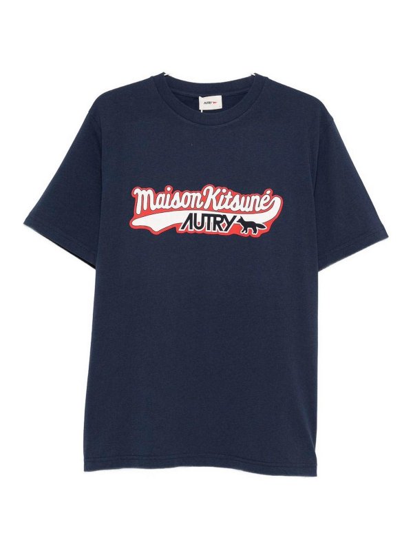 AUTRY: t-shirts - Short-Sleeved Blue T-Shirt