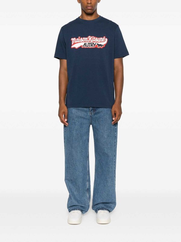 The Best Shops AUTRY: t-shirts - Short-Sleeved Blue T-Shirt