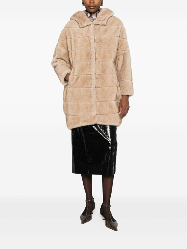 The Best Shops BETTA CORRADI: Abrigos de borreguito y piel  - Abrigo De Piel - Beis