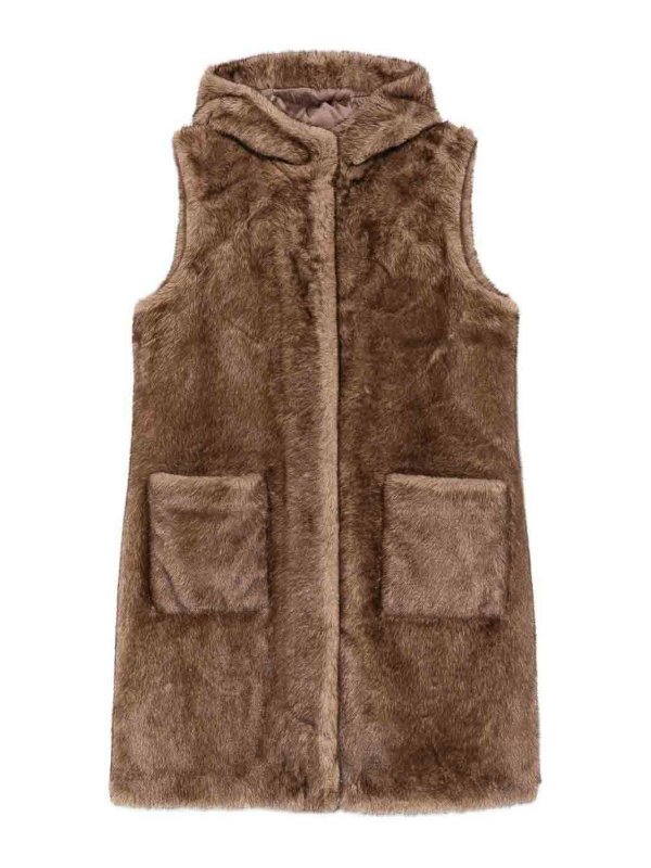 BETTA CORRADI: Gilets tricot - Gilet - Marron