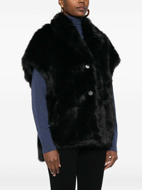 The Best Shops BETTA CORRADI: 毛皮＆シアリングコート - 毛皮/ムートンコート - 黒