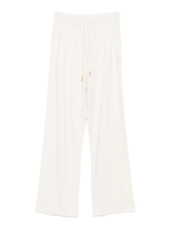 BLUGIRL: pantaloni casual - Pantaloni a gamba larga avorio