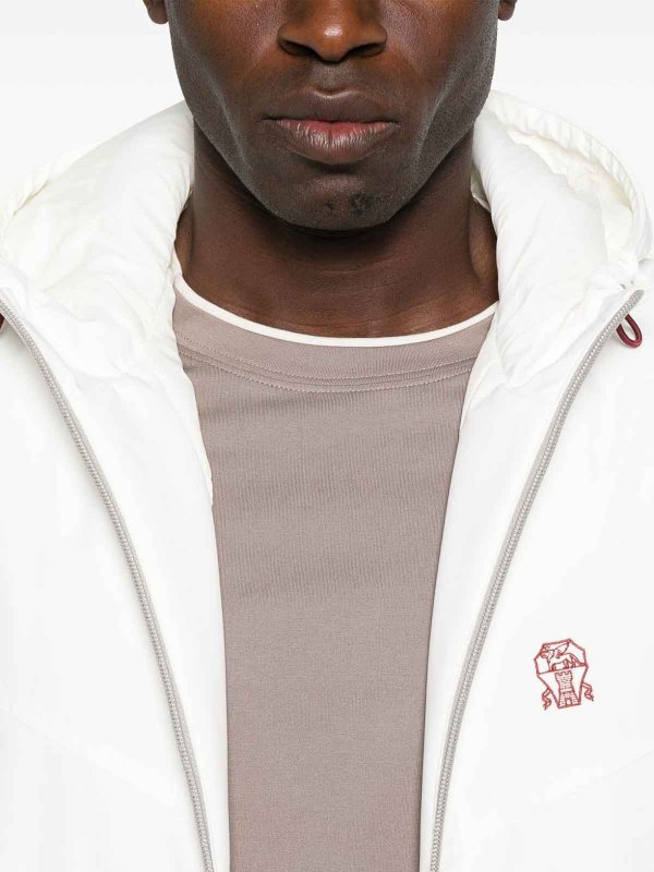 The Best Shops BRUNELLO CUCINELLI: t-shirts - Beige Cotton T-Shirt With Contrast Trims