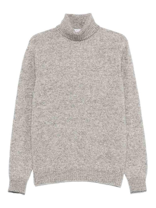 BRUNELLO CUCINELLI: crew necks - Grey Melange Turtleneck Sweater