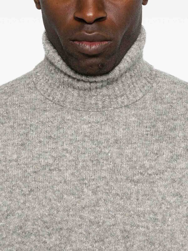 BRUNELLO CUCINELLI: crew necks online - Grey Melange Turtleneck Sweater