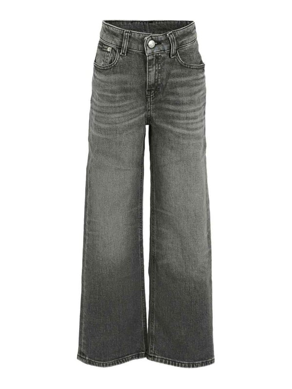 CALVIN KLEIN JEANS: Jeans à jambe droite - Jean Droit - Gris