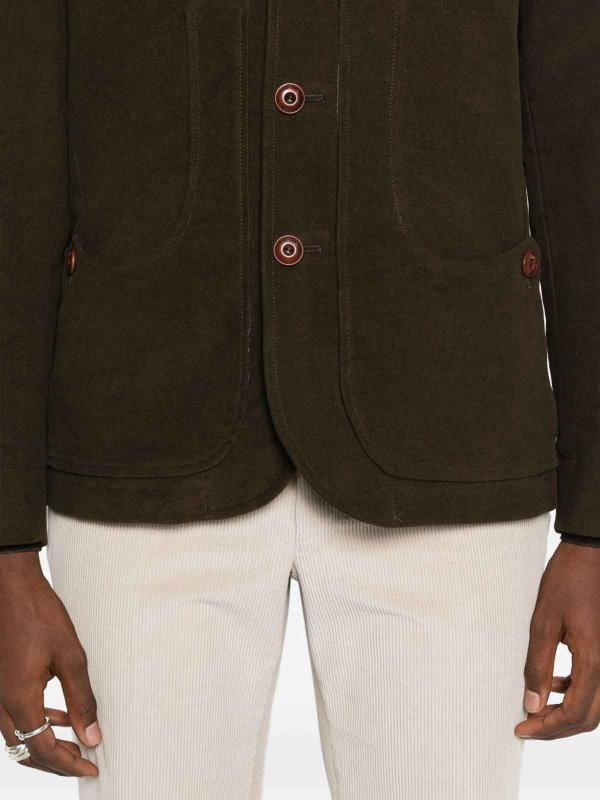 The Best Shops CAPALBIO: casual jackets - Single-Breasted Brown Cotton Jacket