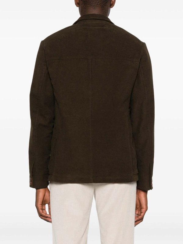 Single-Breasted Brown Cotton Jacket shop online: CAPALBIO