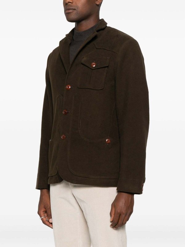 CAPALBIO buy online Single-Breasted Brown Cotton Jacket