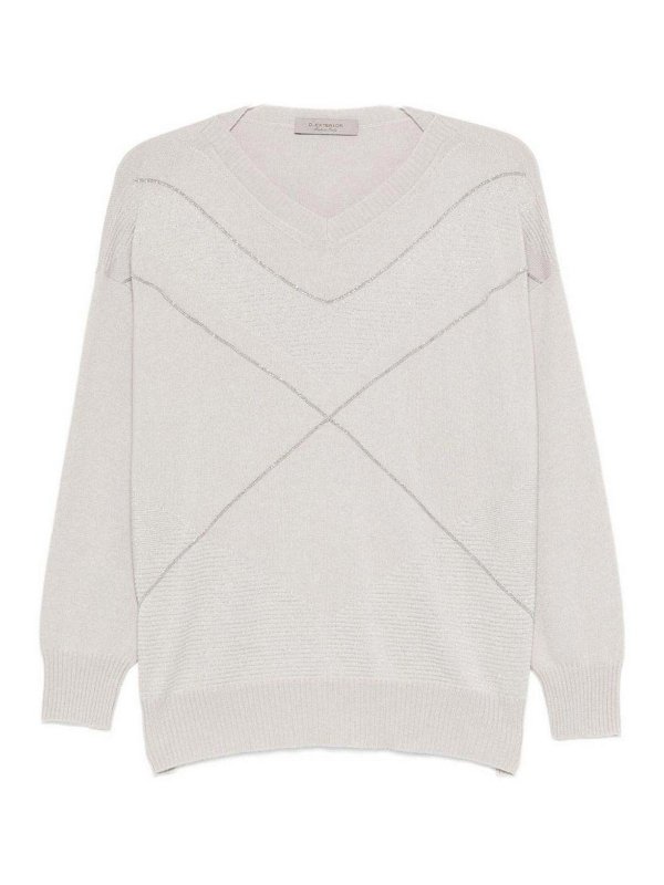 D.EXTERIOR: Strickpullover mit Rundhalsausschnitt - Rundhalspullover - Grau