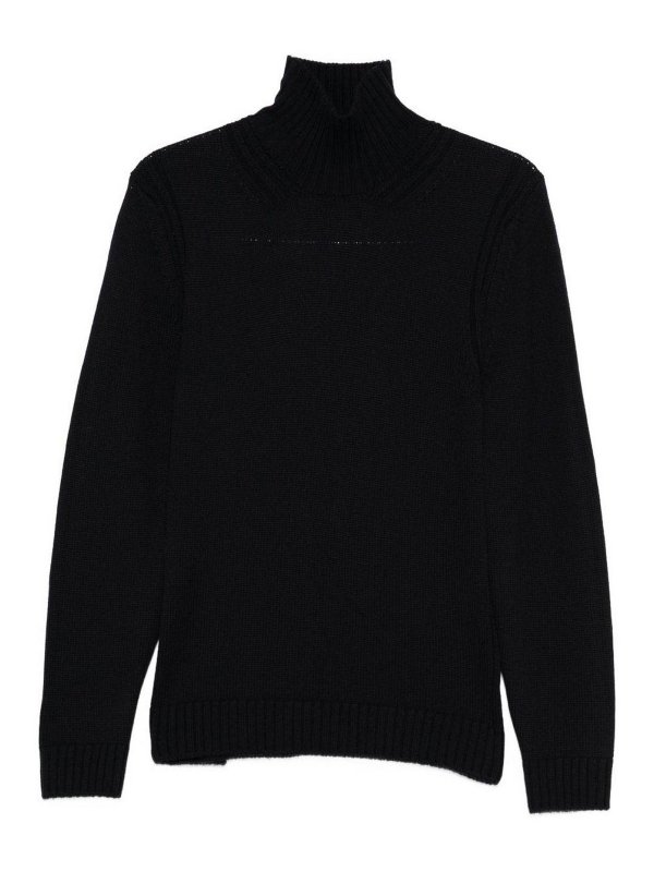 DONDUP: Turtlenecks & Polo necks - Blue Wool Turtleneck Sweater