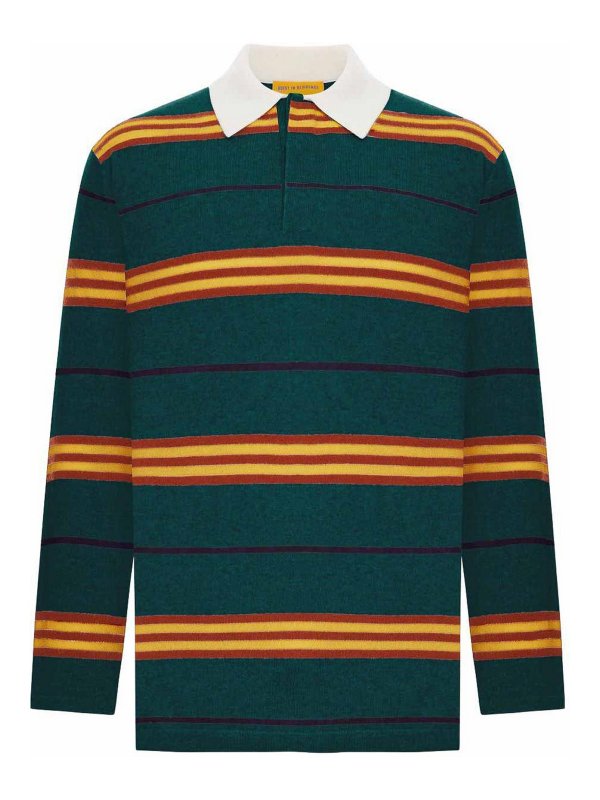 GUEST IN RESIDENCE: polo shirts - Long-Sleeved Striped Polo Shirt