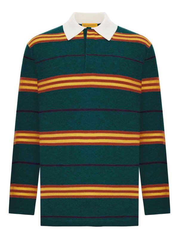 GUEST IN RESIDENCE: polo shirts online - Long-Sleeved Striped Polo Shirt