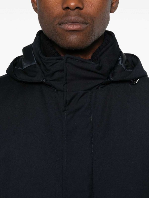 HERNO: padded jackets online - Long Down Jacket With Hood