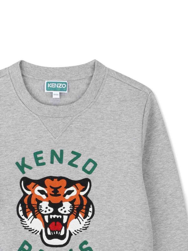 The Best Shops KENZO: crew necks - Crewneck Sweatshirt With Tiger Print