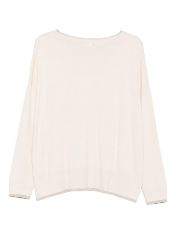 The Best Shops Liu Jo: Suéteres con cuello pico - Suéter Cuello Redondo - Beis