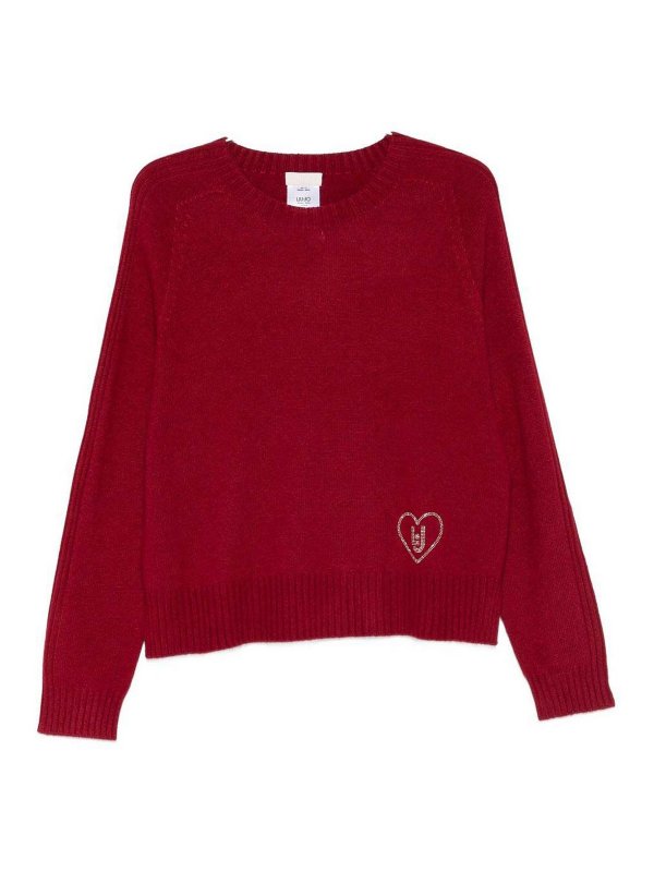 Liu Jo: Suéteres con cuello pico - Suéter Cuello Redondo - Rojo