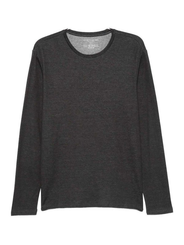 Majestic Filatures: t-shirts - Cotton Cashmere Blend Long-Sleeve T-Shirt