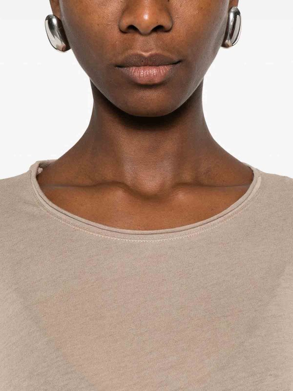 The Best Shops Majestic Filatures: Strickpullover mit Rundhalsausschnitt - Rundhalspullover - Beige