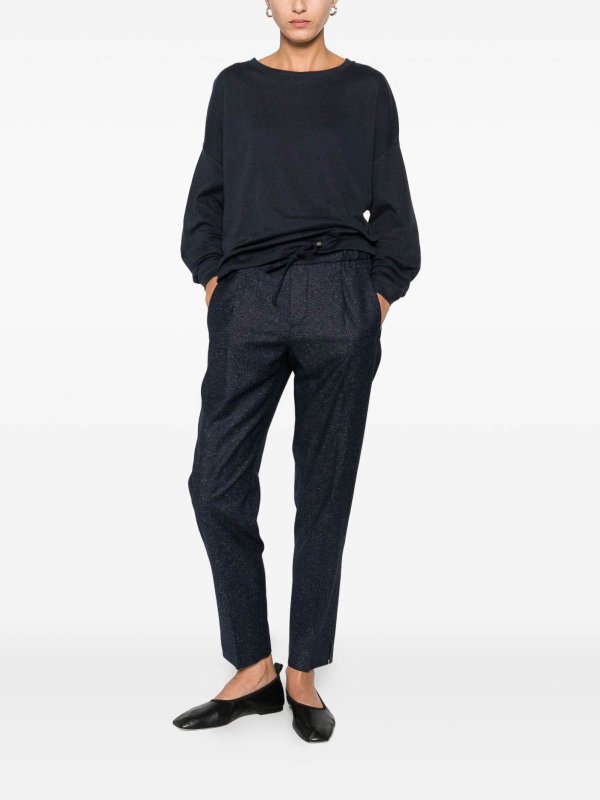 クルーネック - ブルー shop online: Majestic Filatures