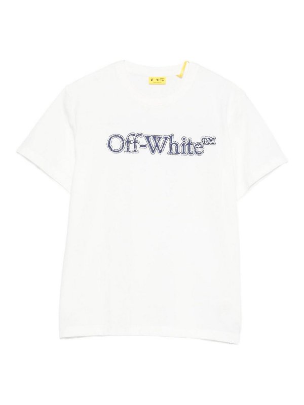 OFF-WHITE: t-shirts - Logo Cotton T-Shirt
