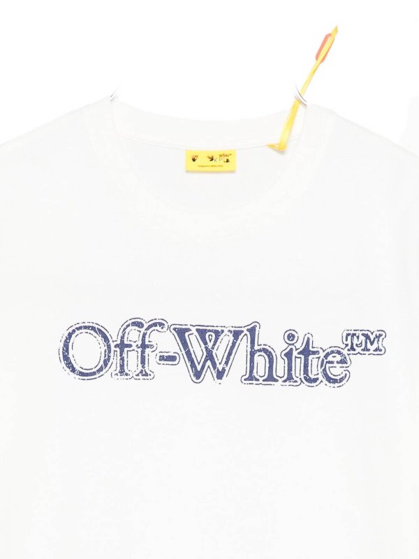OFF-WHITE: t-shirts online - Logo Cotton T-Shirt