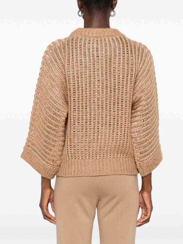 PESERICO: Strickpullover mit Rundhalsausschnitt online - Rundhalspullover - Beige