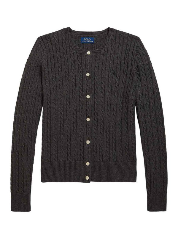 POLO RALPH LAUREN: cardigans - Cable-Knit Cardigan With Logo